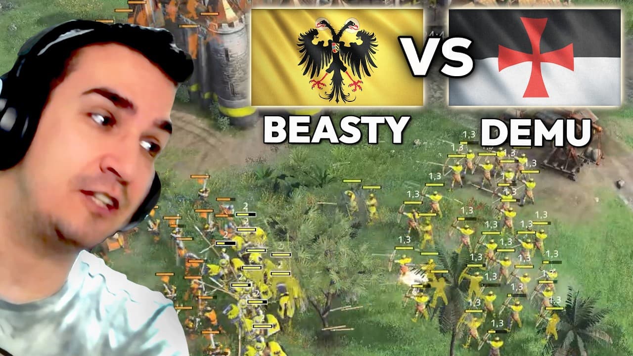 Beasty Tries HRE Mass Archers vs Demu's Knights Templar