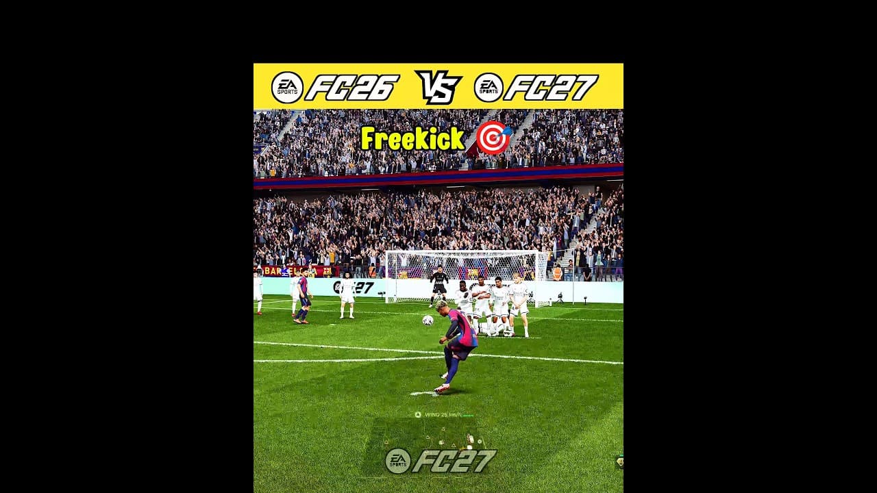 FC 26 Vs FC 27 Penalties, Freekick, Corner Kick Comparison 👀#eafc27 #footballshorts #fc27shorts