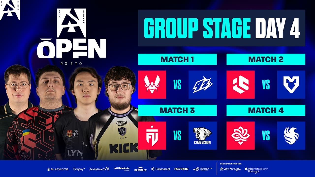 BLAST Open Porto 2026, Day 4 - Vitality vs 9z, IC vs MOUZ, FUT vs Lynn Vision, Legacy vs Falcons