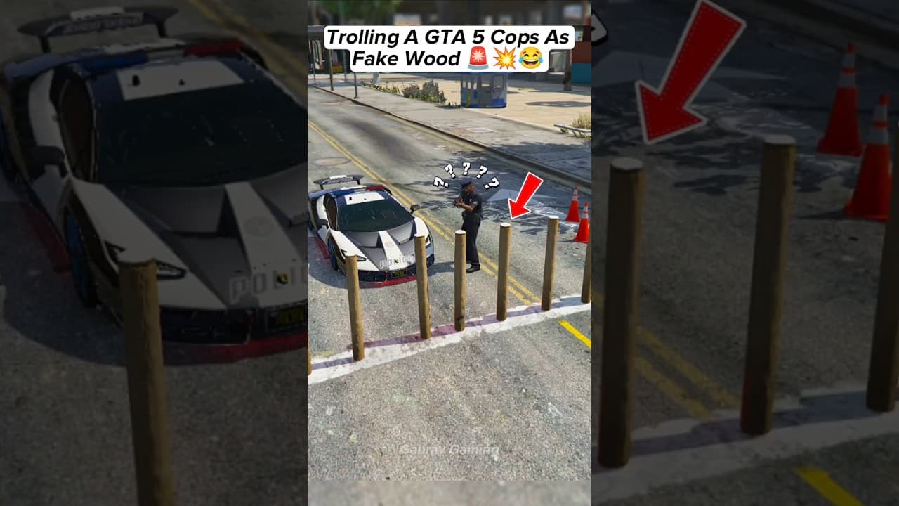 Trolling A GTA 5 Cops As Fake Wood 🚨💥😂 #gta5