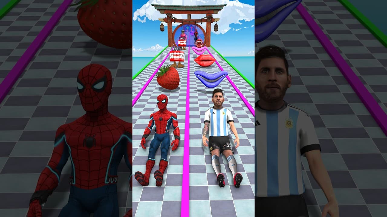 GTA V New Kiss or Save Run Spider-man vs Messi Funny Epic Challenge! #spiderman