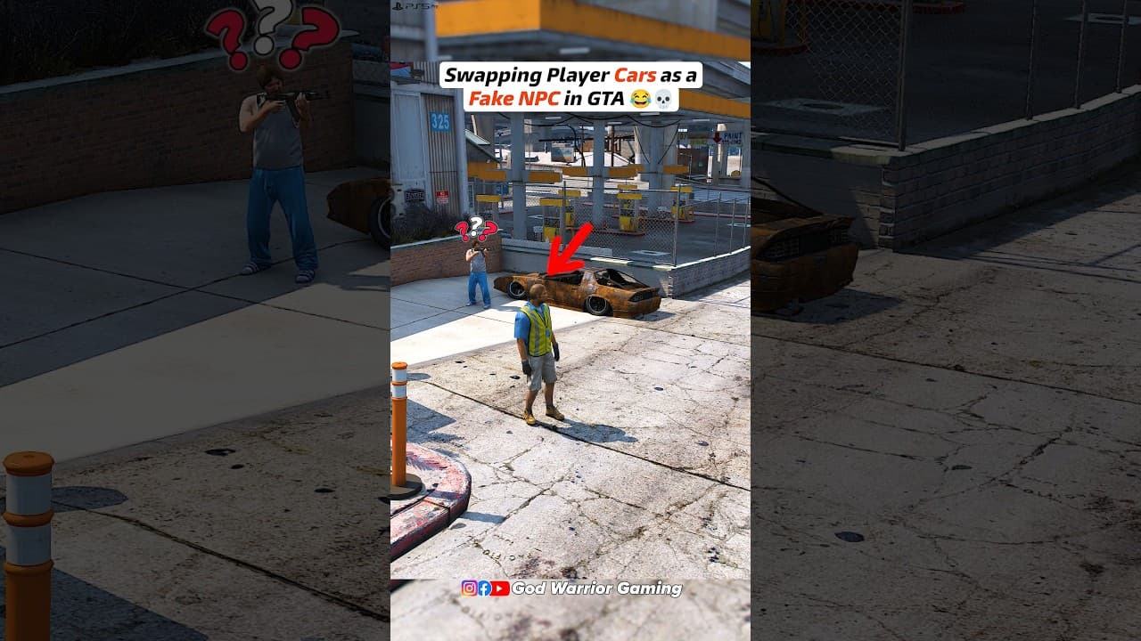 Swapping Player Cars as a Fake NPC in GTA V 😂💀 #gtaviral #gtaonline #gta5online #gtacars #gta5
