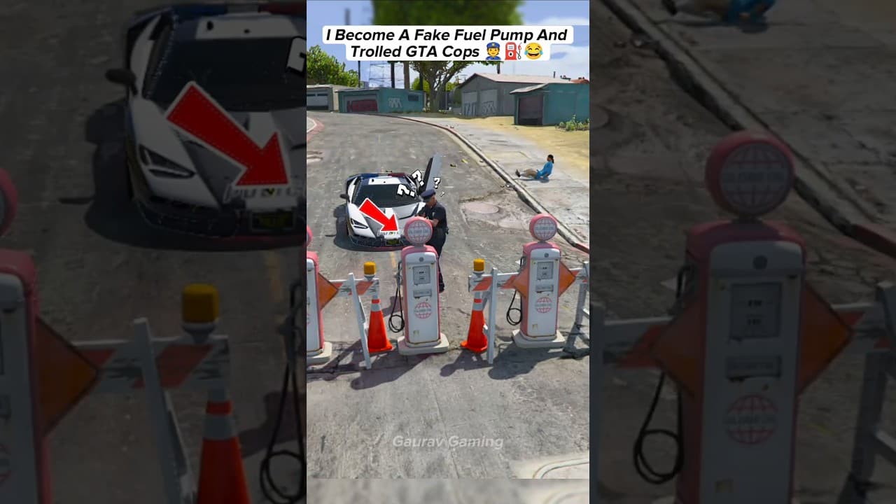 I Become A Fake Fuel Pump And Trolled A GTA Cops 👮⛽😂 #gta5