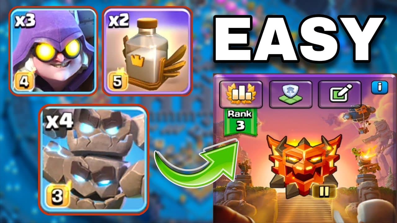 Meteor Golem Spam is BROKEN! EASY Legend I Promotion! New Best th18 attack strategy in coc