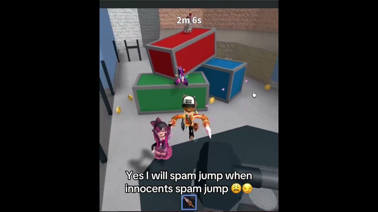 You would spam jump too... #roblox #mm2 #robloxmemes