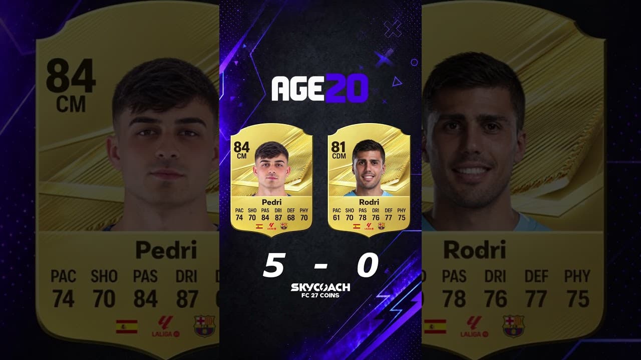 Pedri vs Rodri: The Midfield Battle From 16 to 23 ⚔️ #eafc27 #easports #fc27 #skycoach
