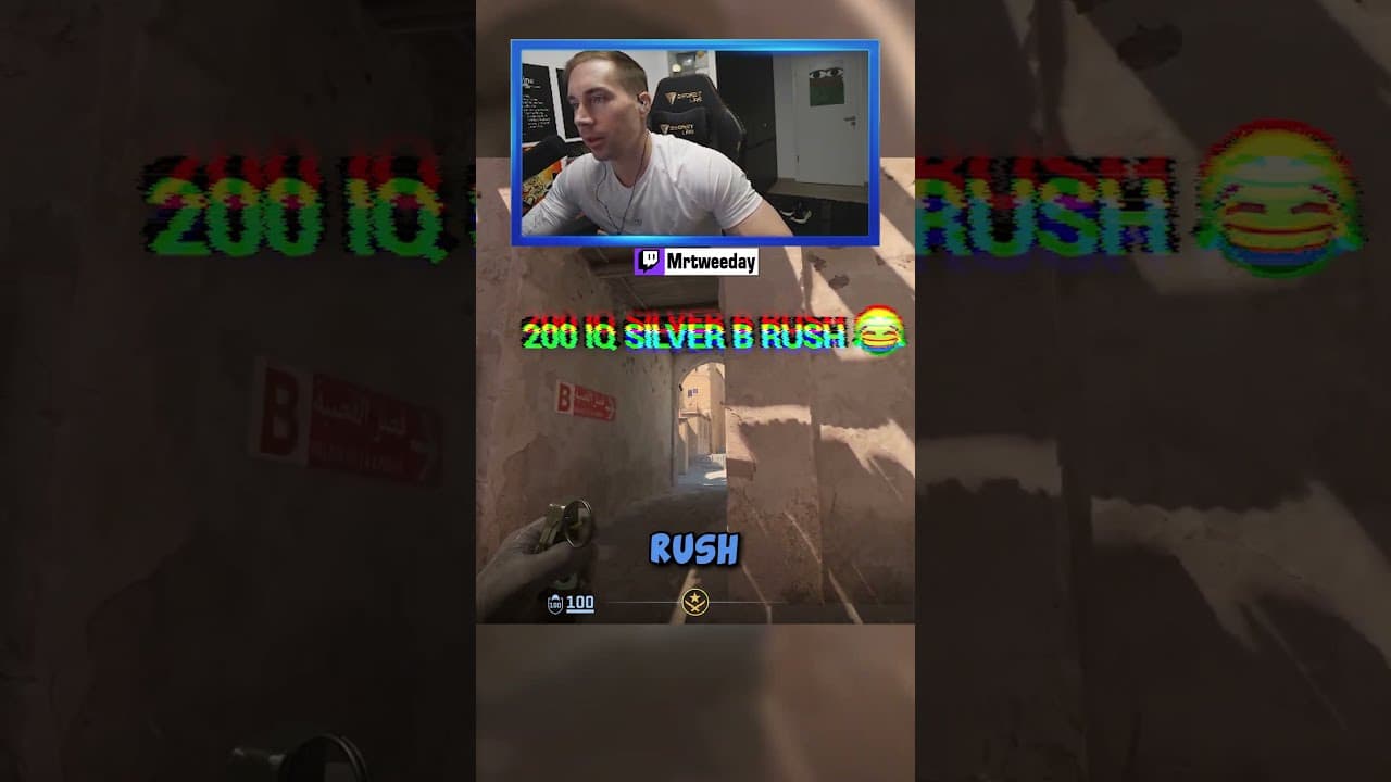 This super dumb B Rush SHOCKED my SILVER team...😂 #cs2 #counterstrike2 #csgo