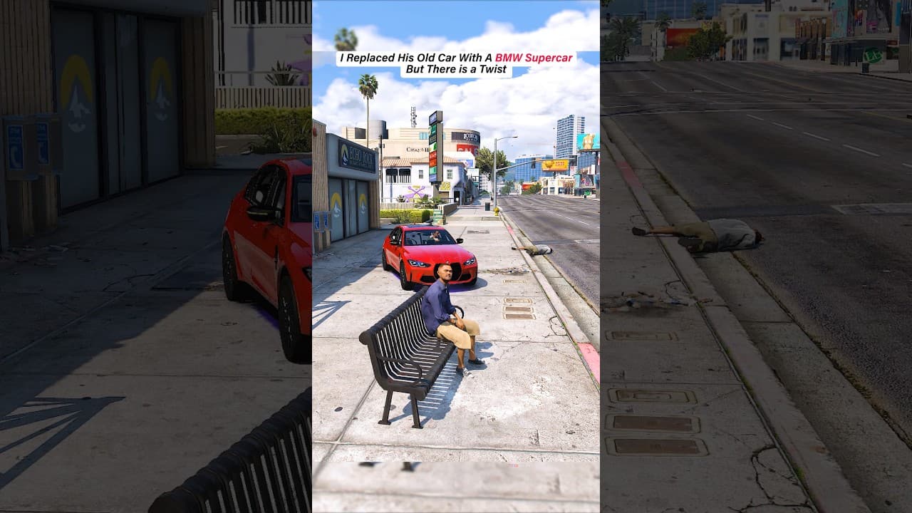 I Replaced His Old Car With a BMW Supercar But There is a Twist #pcgaming #gameplay #gta