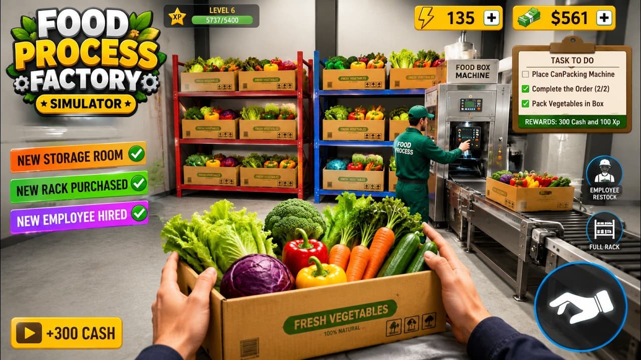 Hiring My First Employee & Buying Huge Storage Room! 📦 Food Process Simulator #4