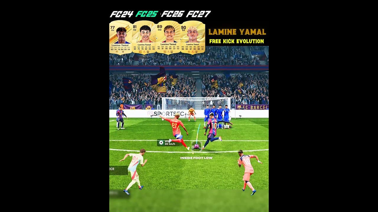 Lamine Yamal Free Kicks Evolution In Every EA FC Games✓ From FC 24 To FC 27 #footballshorts #eafc27
