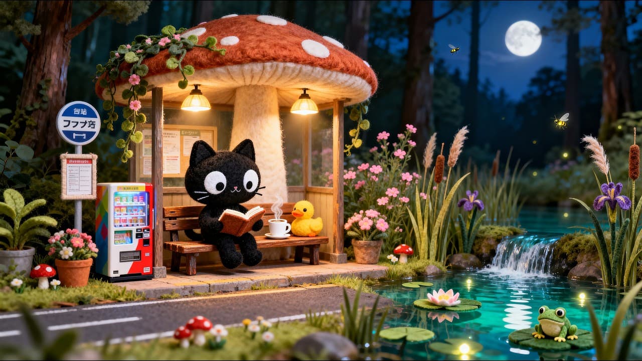 Reading Nook Jazz 🐸🎷 | Lofi Beats for Study, Focus & Relax | Cozy Cat Rainy Ambience