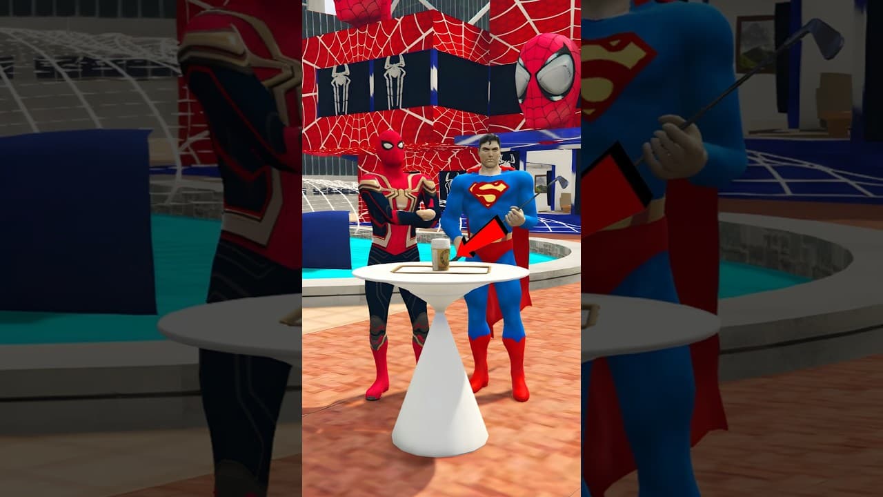 SUPERMAN DRINK MAGIC JUICE MADE BY SPIDERMAN AND TURNS INTO A MONKEY 🐒 #gta5 #shorts