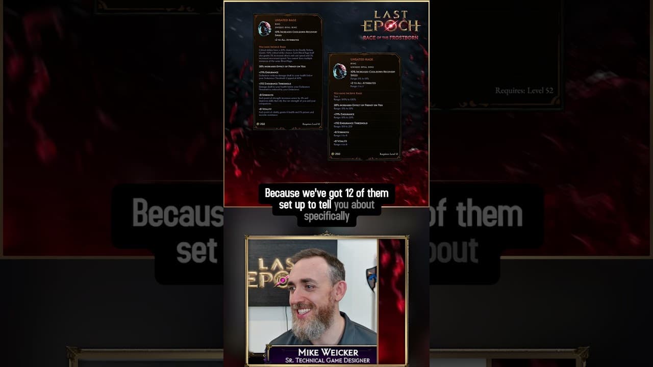 💍How will you unleash your rage? Mike reveals Unsated Rage coming in S5! #LastEpoch #ARPG #Gaming