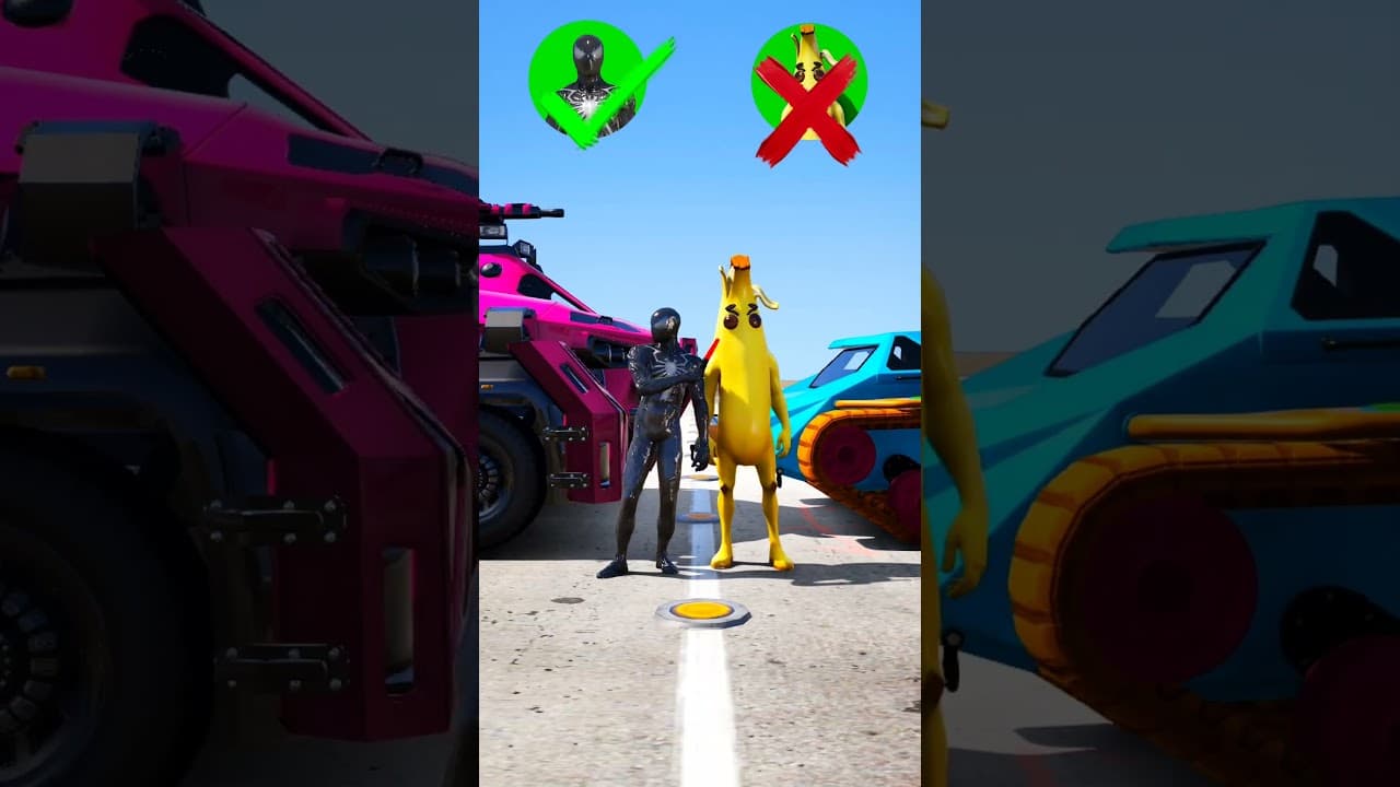 Black Spiderman vs Banana-man GTA 5 Money Challenge #shorts #gta5 #funny