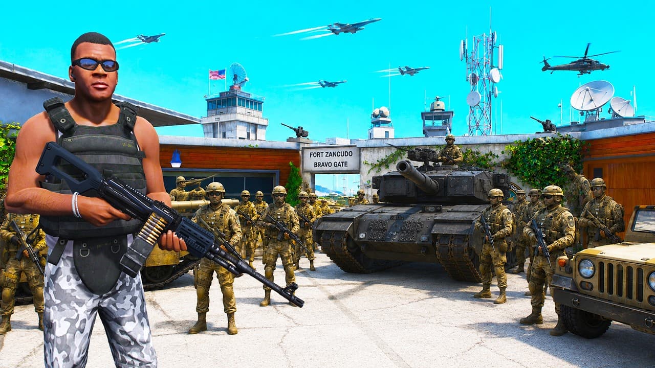 Franklin Turns His House into Secret Military Base in GTA 5 | SHINCHAN and CHOP