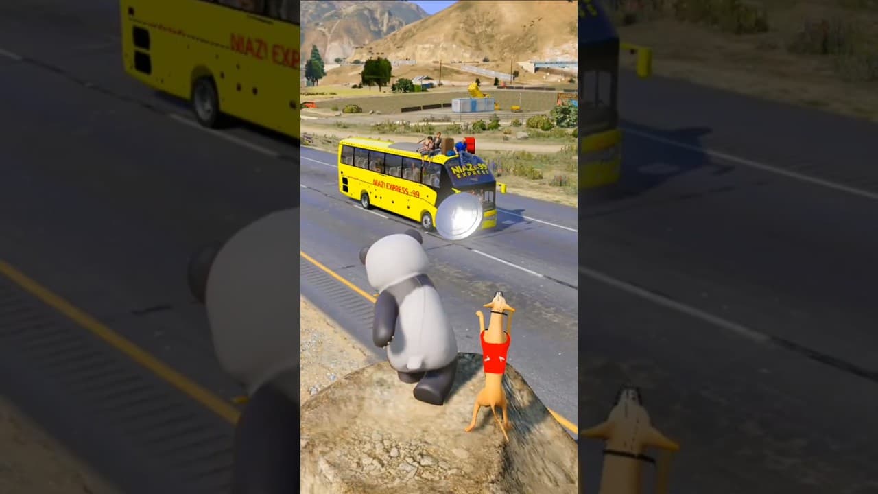 GTA V Franklin Trusted Panda and Dog 😭 | They Saved the Coach Bus #gta5