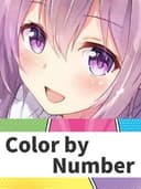 Anime Manga Style Girl: Color By Number Pixel Art Coloring