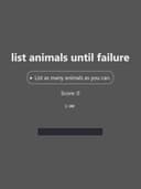 List Animals Until Failure