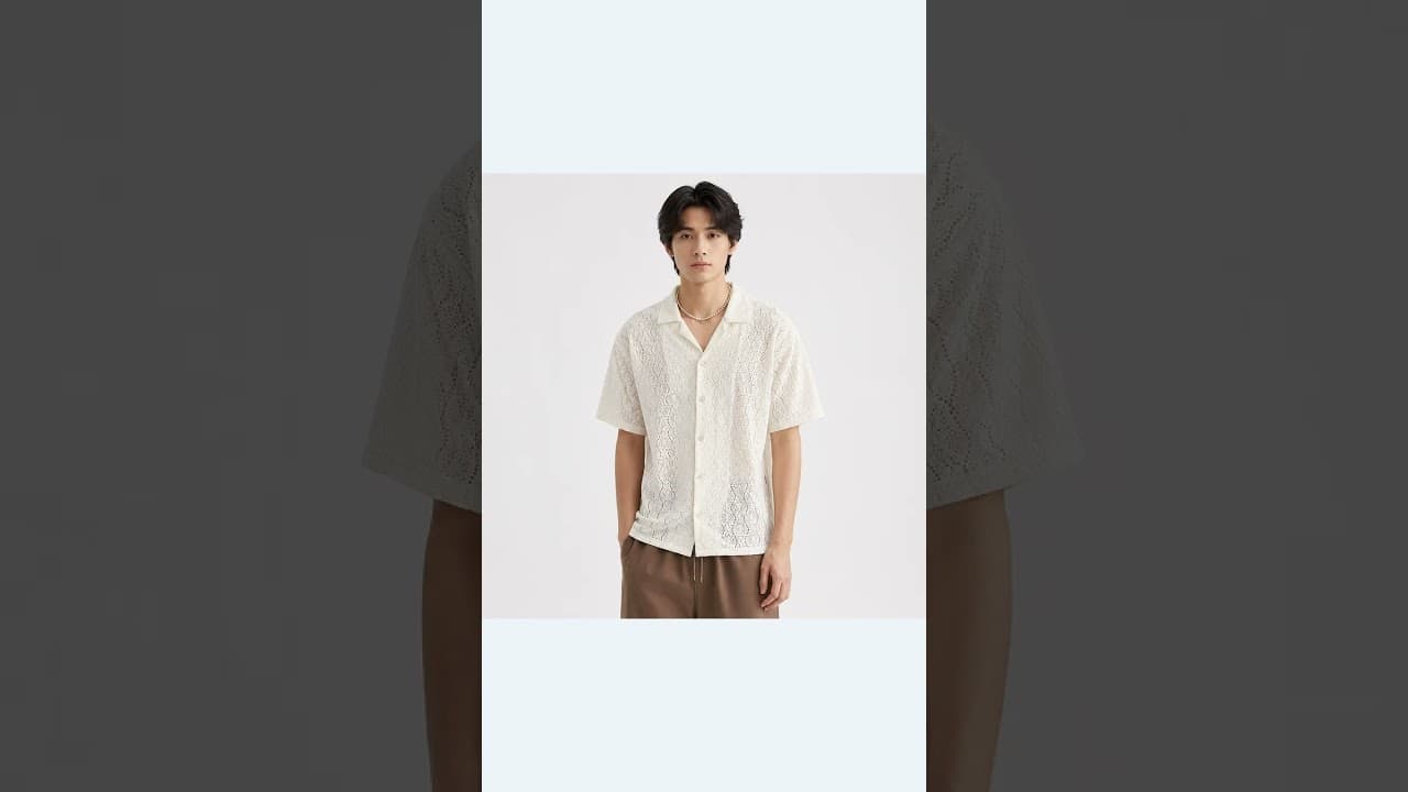 Men’s Vintage Button Up Short Sleeves Shirt #Fashion