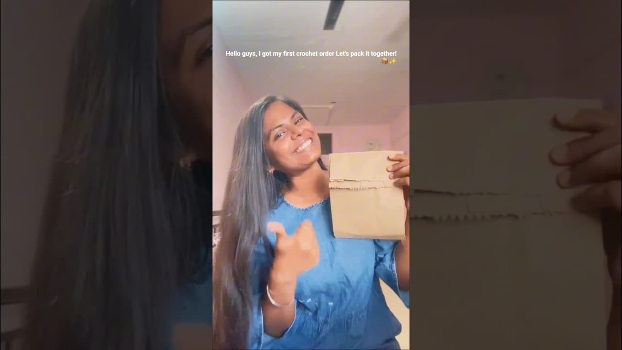 7/30 Hello guys, I got my first order! Let's pack it together! 📦✨#crochetindia #orderpacking #short