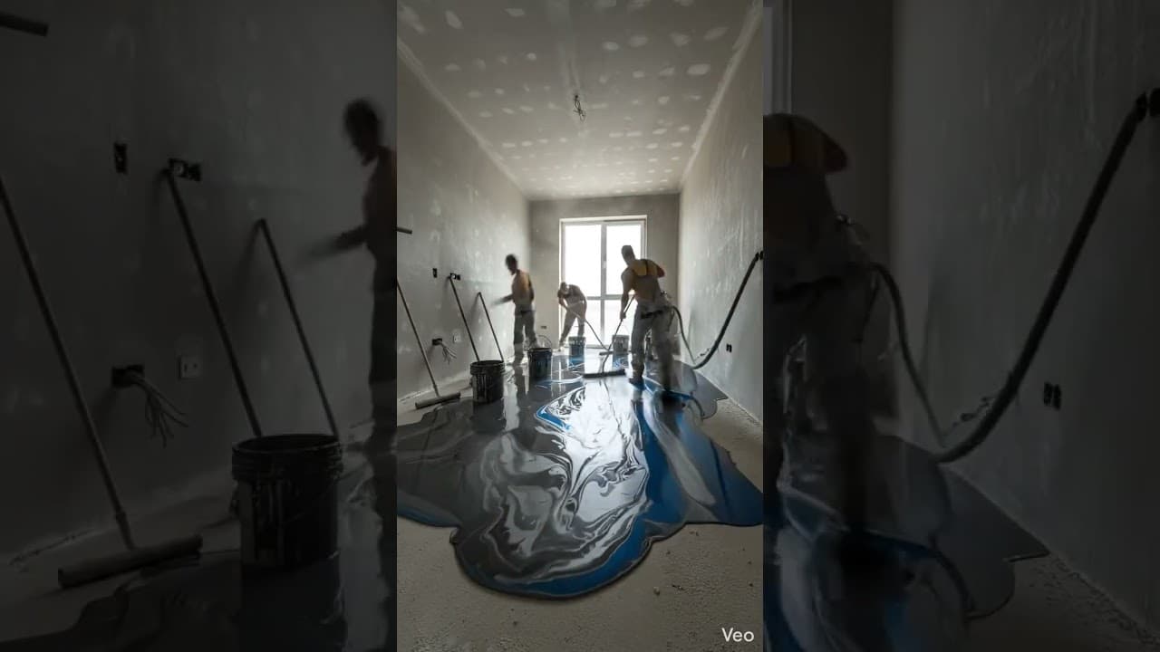 This Home Office Transformation Is Next Level 😱🔥 #epoxyfloor #beforeandafter #homerenovation