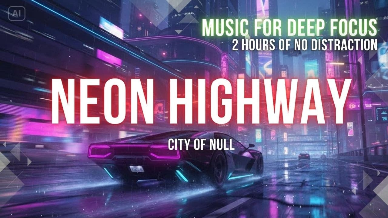 Neon Highway 🌧️🚗 | Cyberpunk Night Drive Ambient | Background Music for Deep Focus