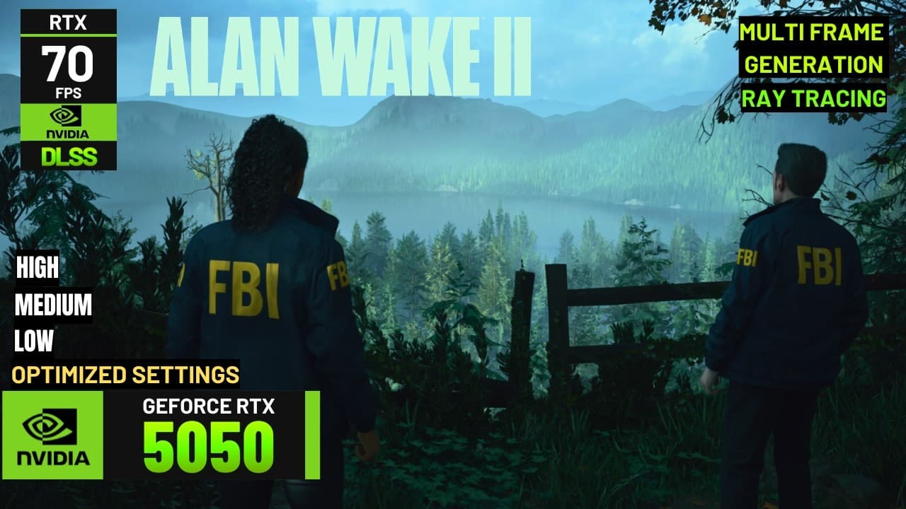 Alan Wake 2 | RTX 5050 8GB Laptop | RT + DLSS 4 MFG | Acer Nitro V 16S