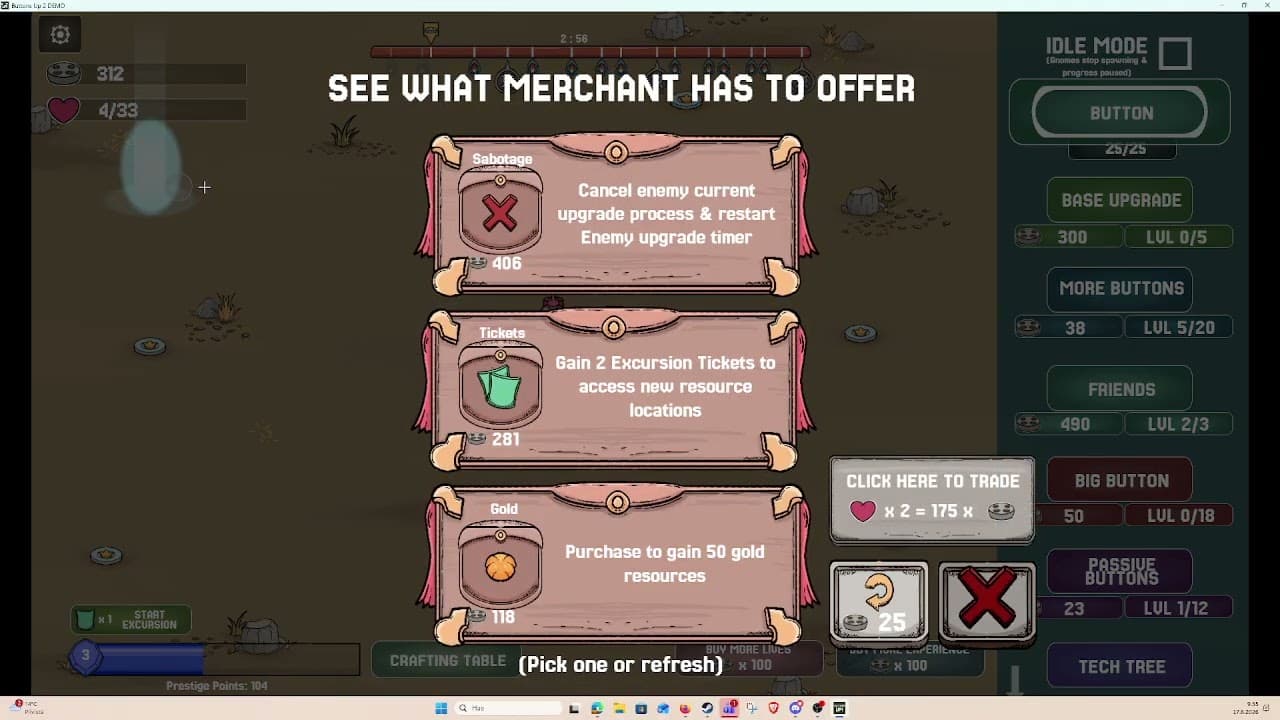 Buttons Up 2 demo early gameplay (no commentary)