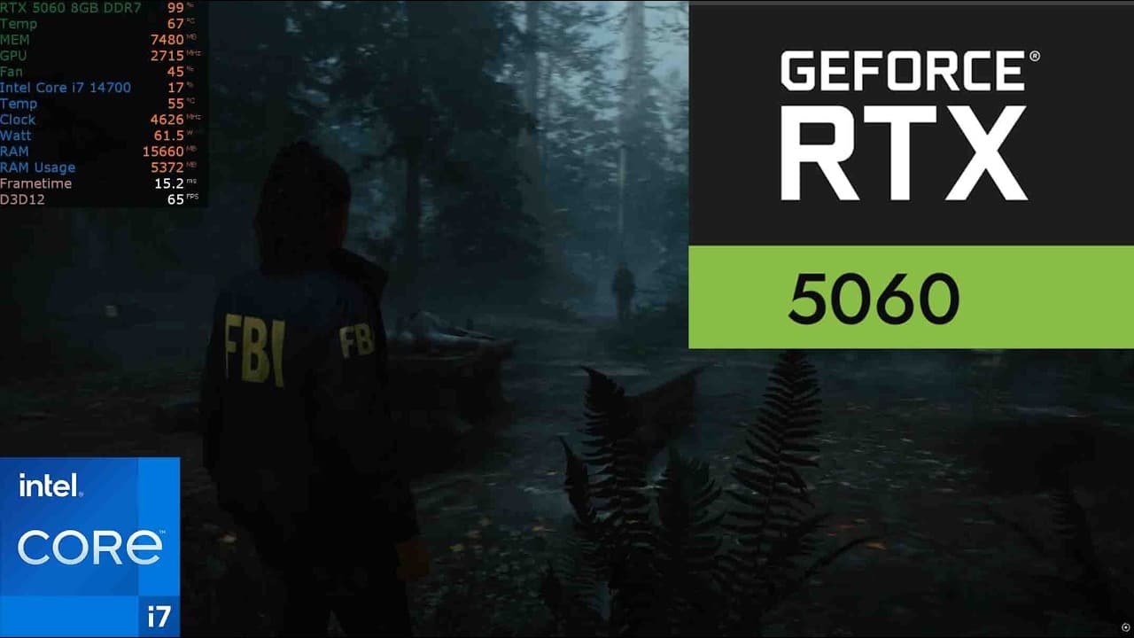 Alan Wake 2 RTX 5060 8GB | 1440P Ultra Settings