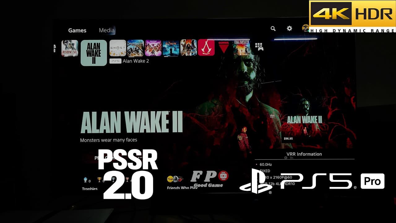 Alan Wake 2 PSSR 2.0 Update Gameplay PS5 Pro With LG Oled TV 4K HDR