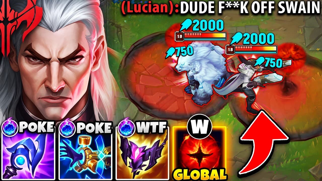 Swain but I spam poke the enemies from across the map (THEY WERE SO TILTED)